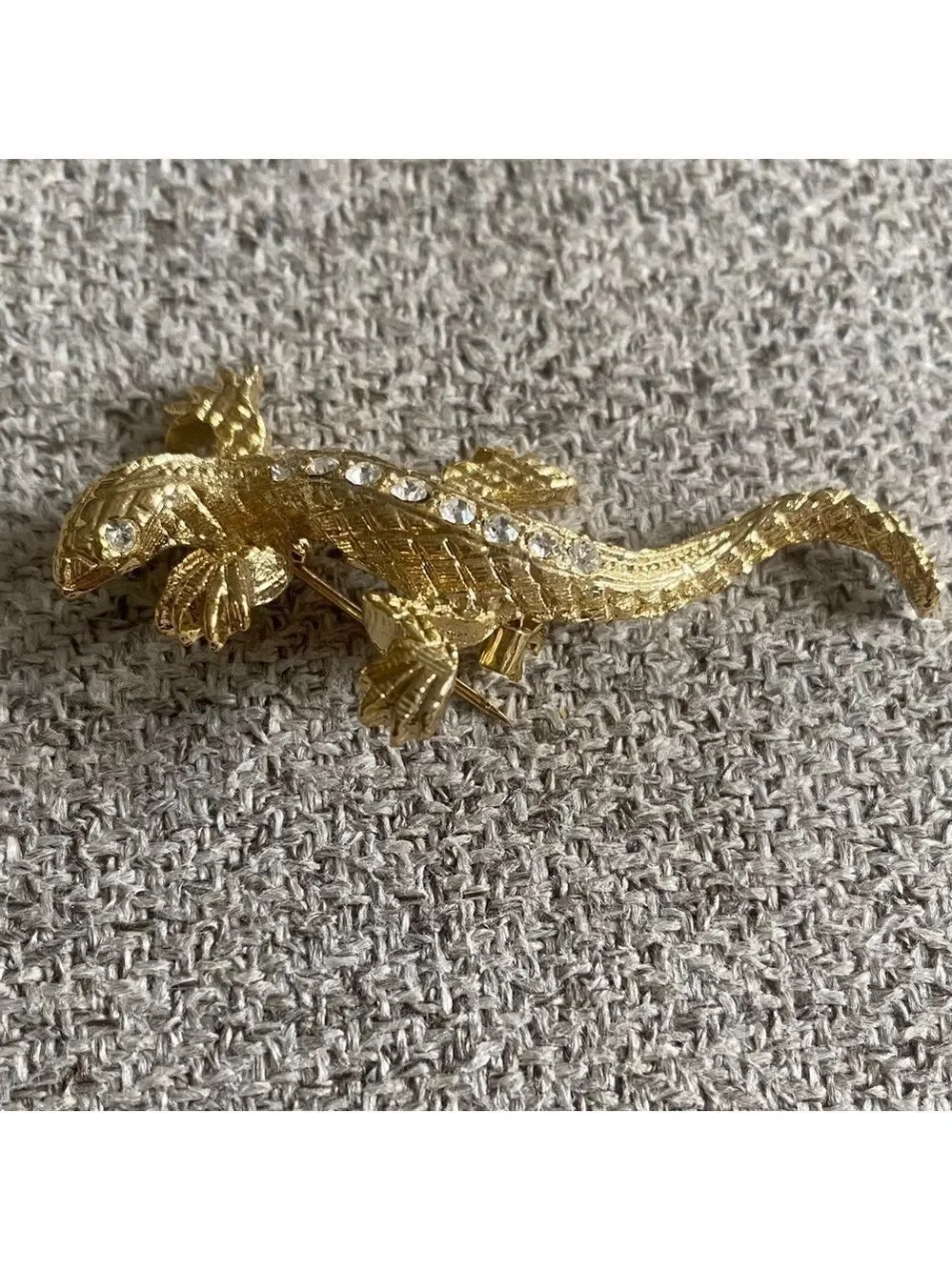 VINTAGE GERRY'S GOLD TONE LIZARD BROOCH PIN
